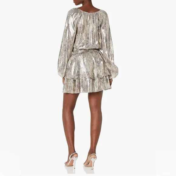 Ramy Brook / Metallic Miami Long Sleeve Dress (Size Small - Missing Belt) - Picture 2 of 12